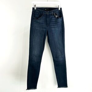 3x1 NYC Scuba High-Rise Raw-Hem Ankle Skinny Jeans